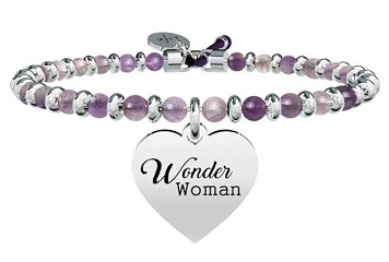 Bracciale ametista cuore Wonder Woman