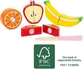 Set della frutta in legno FSC - Idee regalo 3 anni