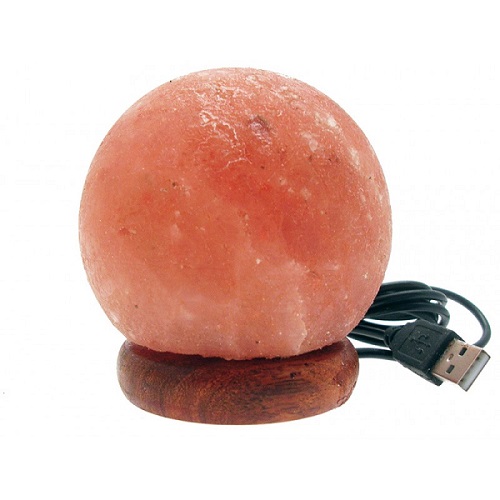 Lampada USB a sfera di sale di cristallo dell'Himalaya HIMALAYA